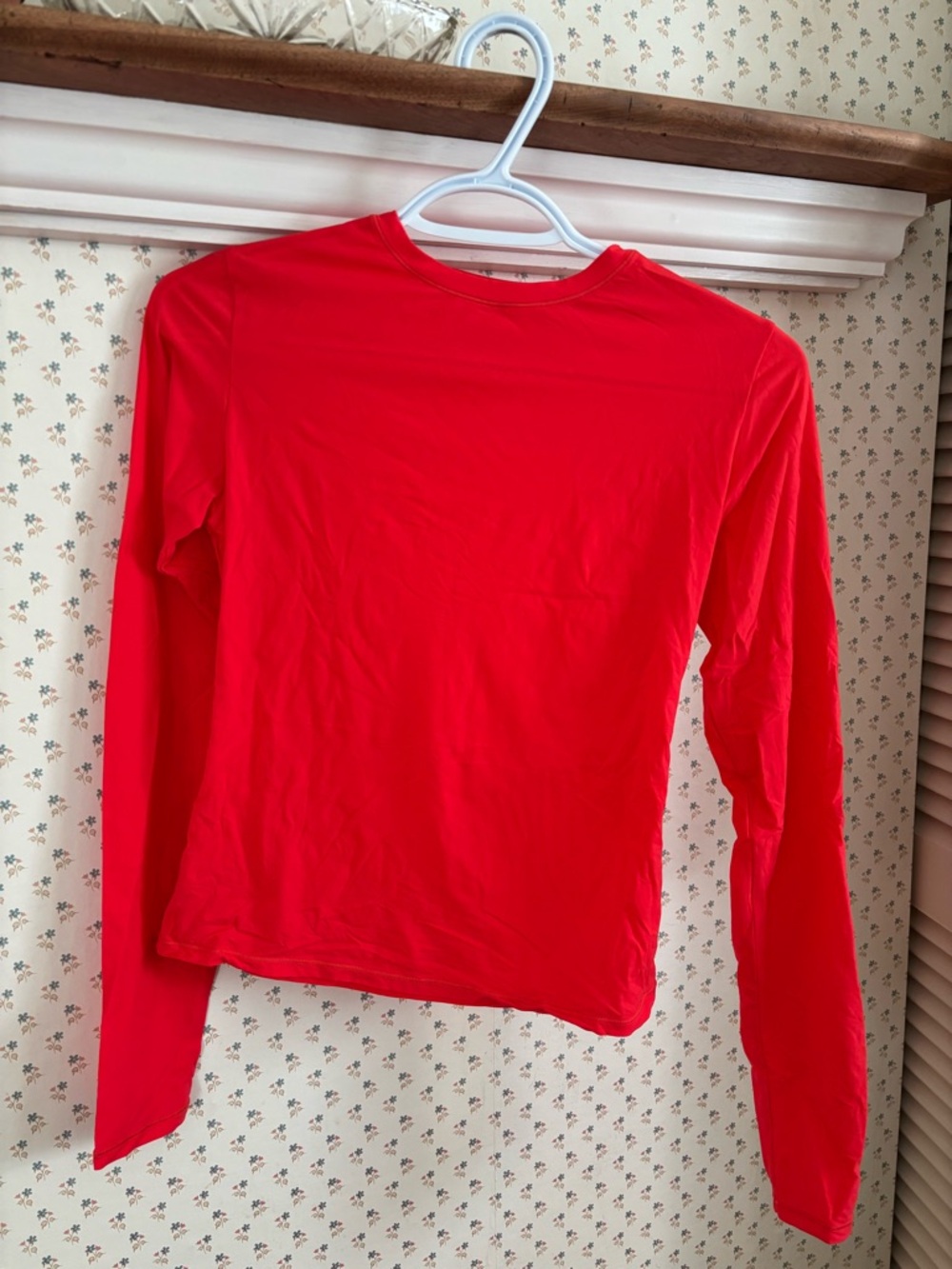 SKIMS Red Crewneck Long-Sleeve Top